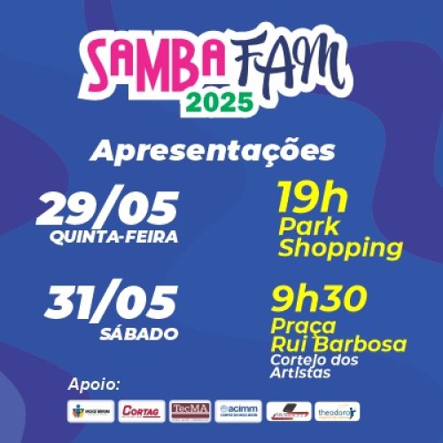 Vibre com o SAMBAFAM nas ruas de Mogi Mirim